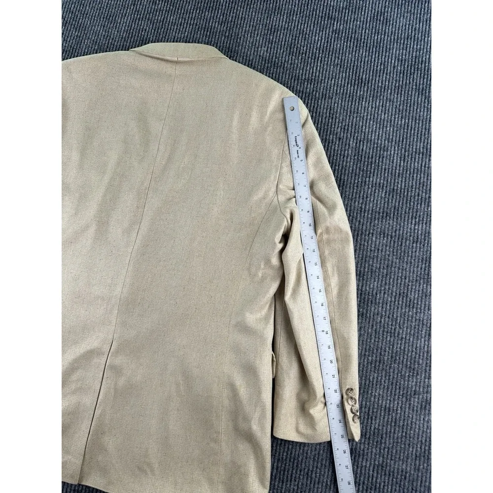 Jos A Bank Sport Coat 46L Beige Silk Hopsack Blazer Premium Designer Jacket